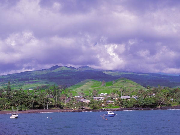 The slopes of Haleakala from Hana Bay 